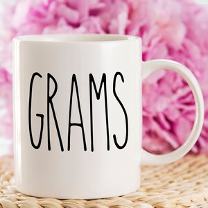 Grams Coffee Mug / Gift for Grandmother Grandma Nonni Gigi / Mother&#39;s Day Gift / Christmas Birthday / Pregnancy Reveal / New Grandmother