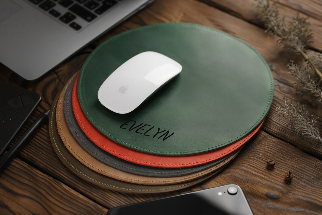 Leather Mouse Pad, Personalized Desk Mouse Pad, Customized Office Mouse
