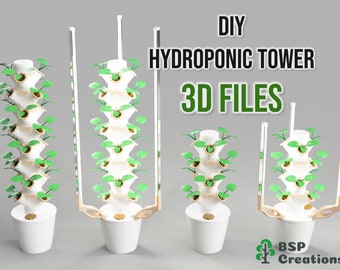 DIY 3D-gedruckte Hydroponik-Turm-Digitaldateien