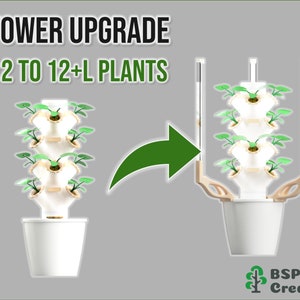 Actualización de torre hidropónica / 12 a 12 plantas + luces