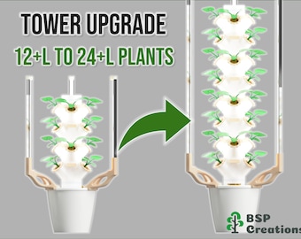 Hydroponic Tower Upgrade | 12 + Lights to 24 Plants + Lights