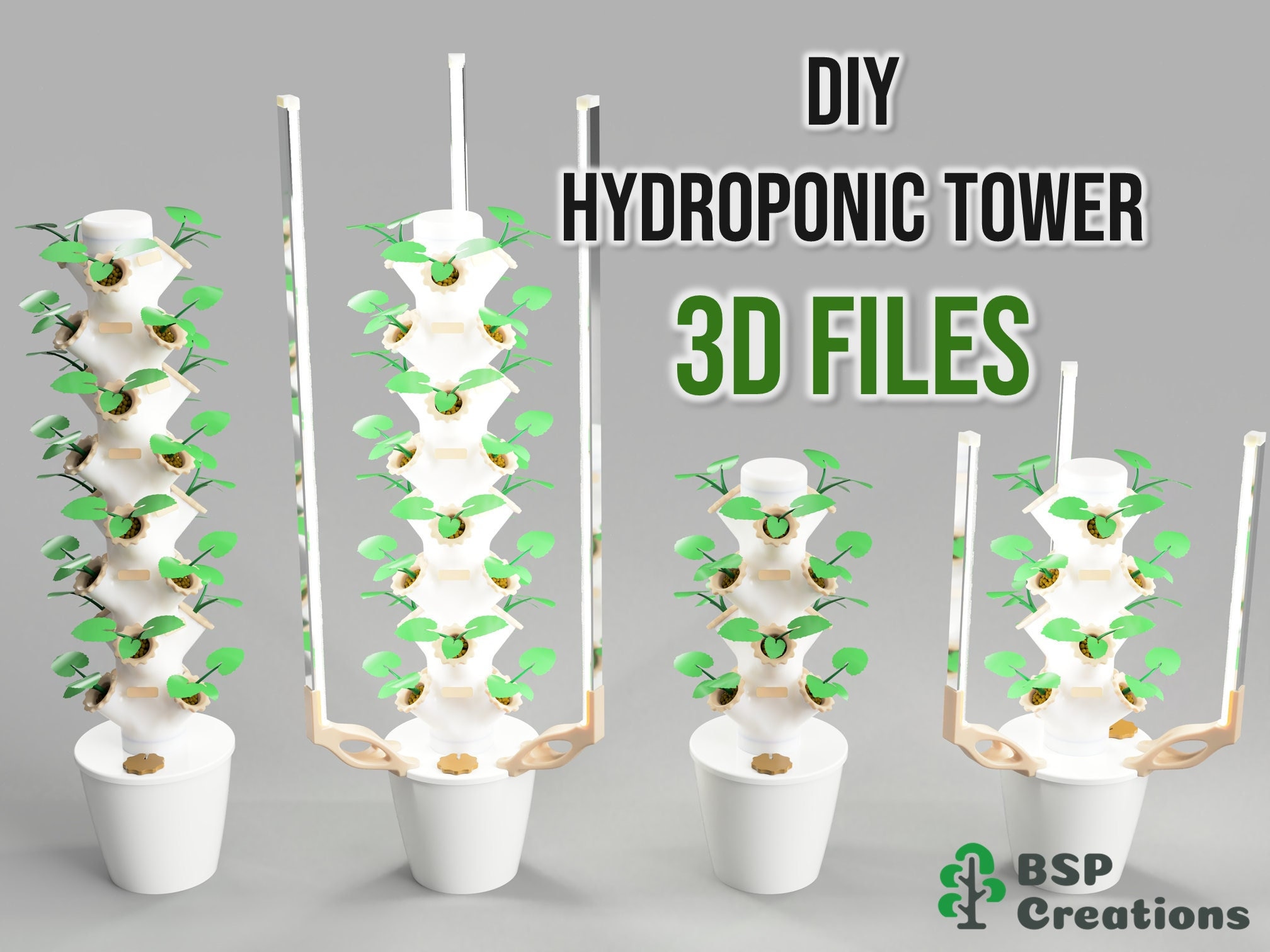 Diy 3d Printed Hydroponic Tower Digital Files Etsy Canada