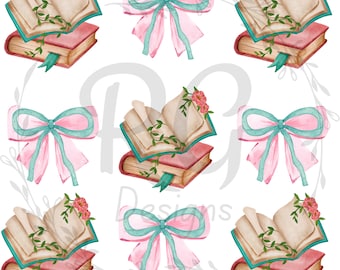 Coquette Books & Bögen png, Coquette Pink, Ribbon, Sublimation, DTF UVDTF, Soft Girl, Coquette Era, Girly, Buchliebhaber, digitaler Download,