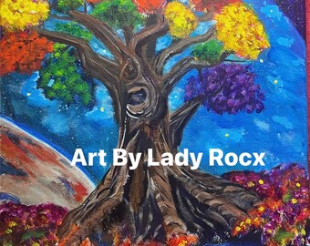 The Tree in My Dreams, tree of life, universe, colorful