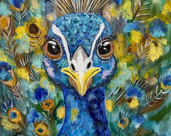 Buntfarbige Pfau-Malerei 20x30
