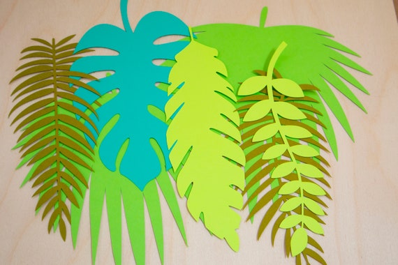 Download Free Large Tropical Jungle Leaf Cutoutspalm Leaf Luau Party Etsy SVG Cut Files