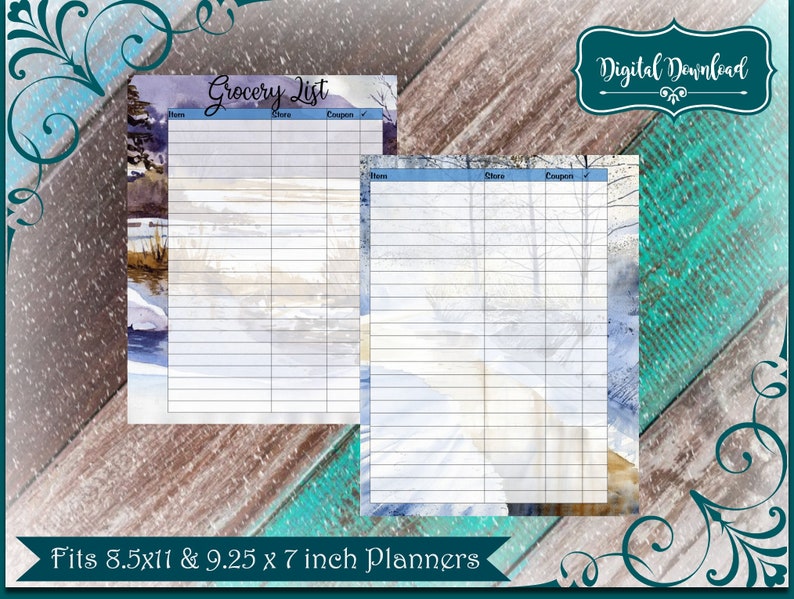 Happy Planner Grocery List Inserts PRINTABLE Big Planner 8.5 - Etsy