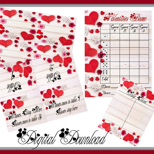 Hearts Game Score Sheet Etsy