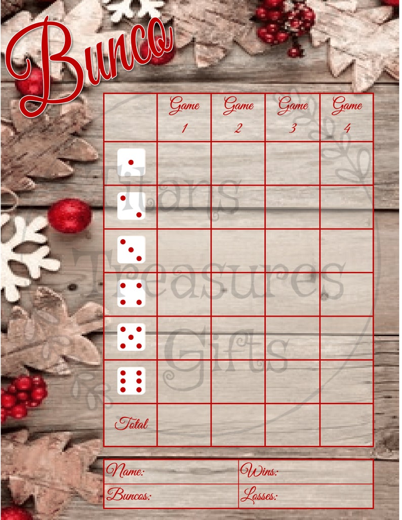Christmas Bunco Score Cards Table Tents Tally Sheet & Prize Etsy