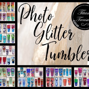 Full Glitter Custom Photo Personalized Memories Tumbler - Your Name and Saying with up to 10 photos!