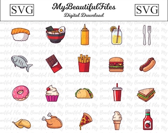 Cute Food Drawings Etsy