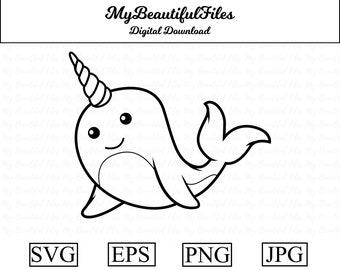 Download Cute Narwhal Svg Etsy
