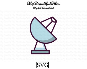 Satellite Dish Signal Receiver Art Style Car Tablet Vinyl Decal Industry #11