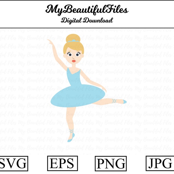 Süße Ballerina SVG, PNG - digitaler Download - süße Ballerina-Datei für druckbare Kunst, Planer, Cricut, Ballerina diy, Ballerina Shirt