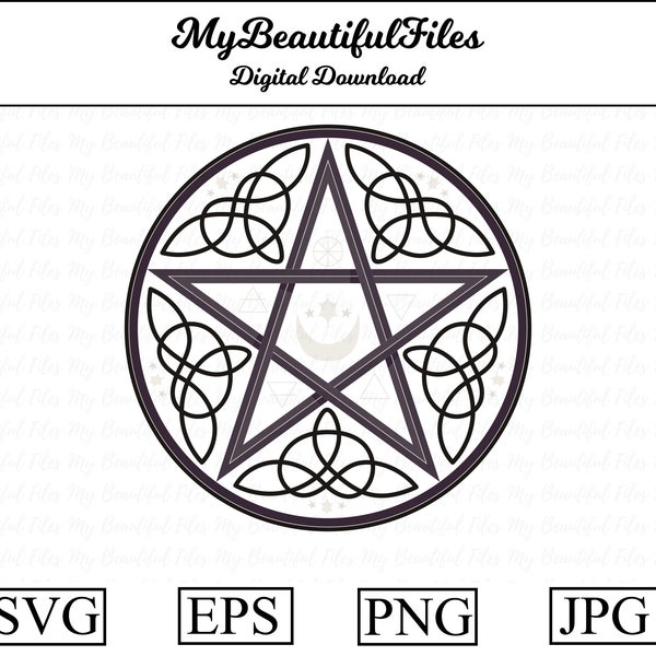 Pentagram SVG,PNG - Digital Download - Pentagram File for printable art, planner, cricut, Pentagram sticker, Pentagram shirt