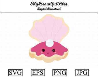 Seashell SVG,PNG -  Digital Download - Cute Seashell File for printable art, planner, Seashell sticker, Seashell diy, Seashell shirt