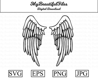 Angel Wings SVG,PNG - Digital Download - Wings File for printable art
