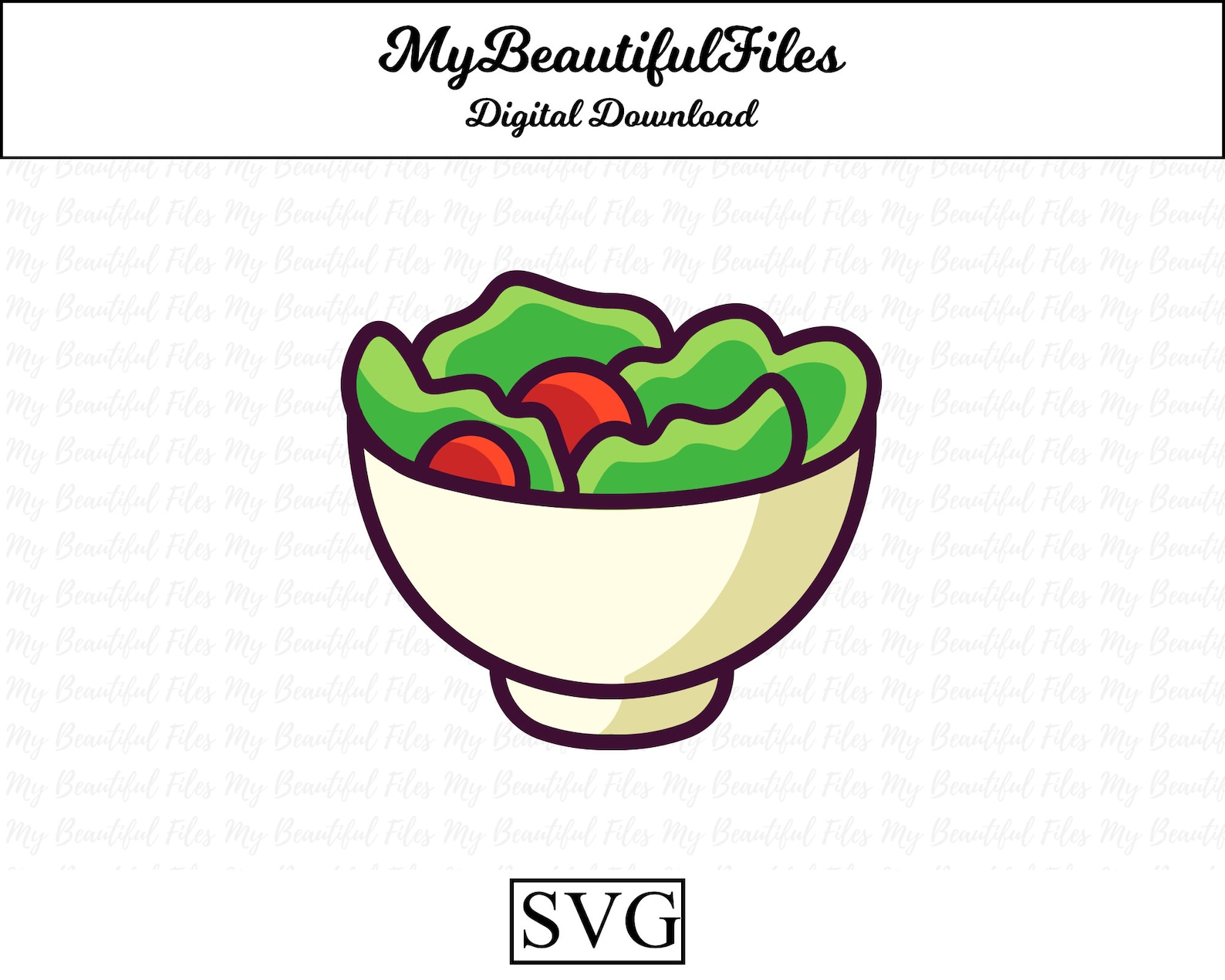 Salad SVG Digital Download Salad File for Printable Art, Planner, Salad Sticker, Salad Diy