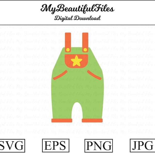 childrens overalls SVG,-PNG - Digital Download - overalls File for printable art, planner, overalls sticker