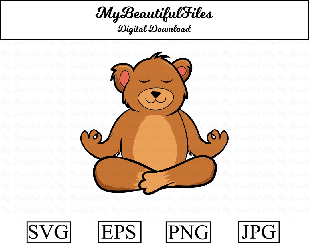 Yoga Bear SVGPNG Digital Download Cute Yoga File for Etsy