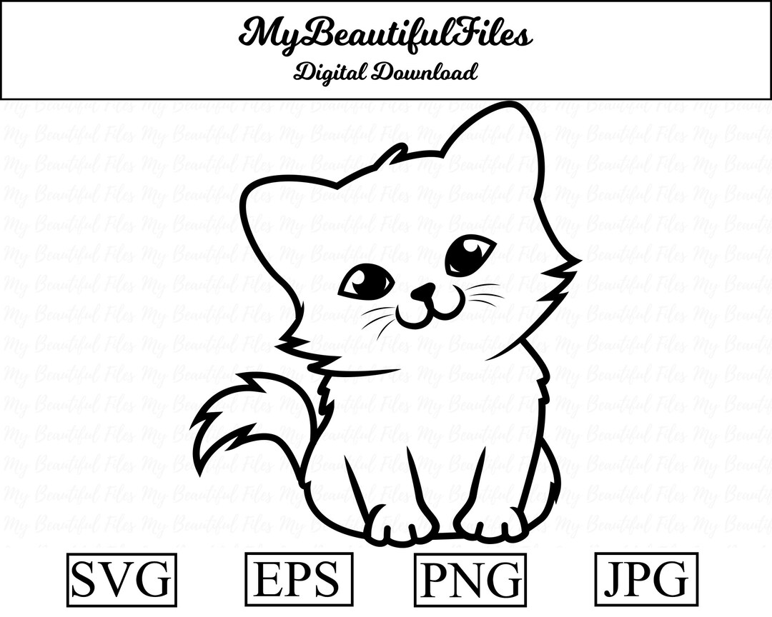 Cat File SVG,PNG Cat Cartoon Svg,png Digital Download Etsy