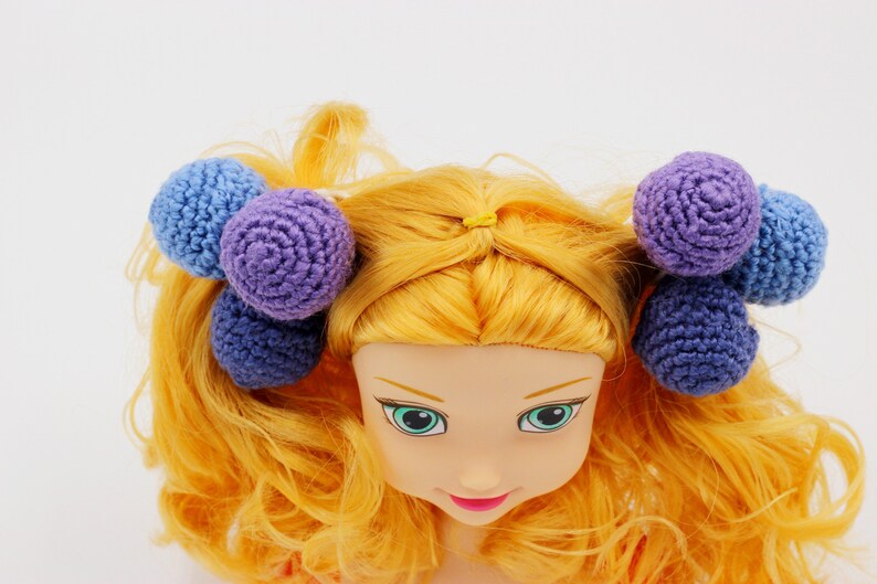 Hair ties pom pom balls Hair scrunchies Hair  bobble set of 2 crochet Ponytail balls Toddler hair ties kids hair Hair Accessory for Girls