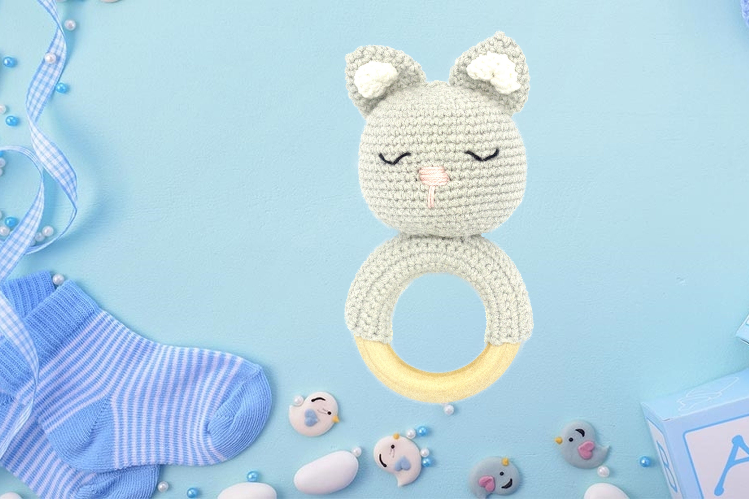 Personalized baby rattle for newborn nursery first toy Etsy