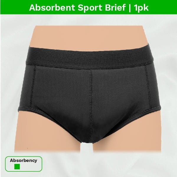 Zorbies Men's Incontinence Sportswear, Absorbent Sport Brief 1pk
