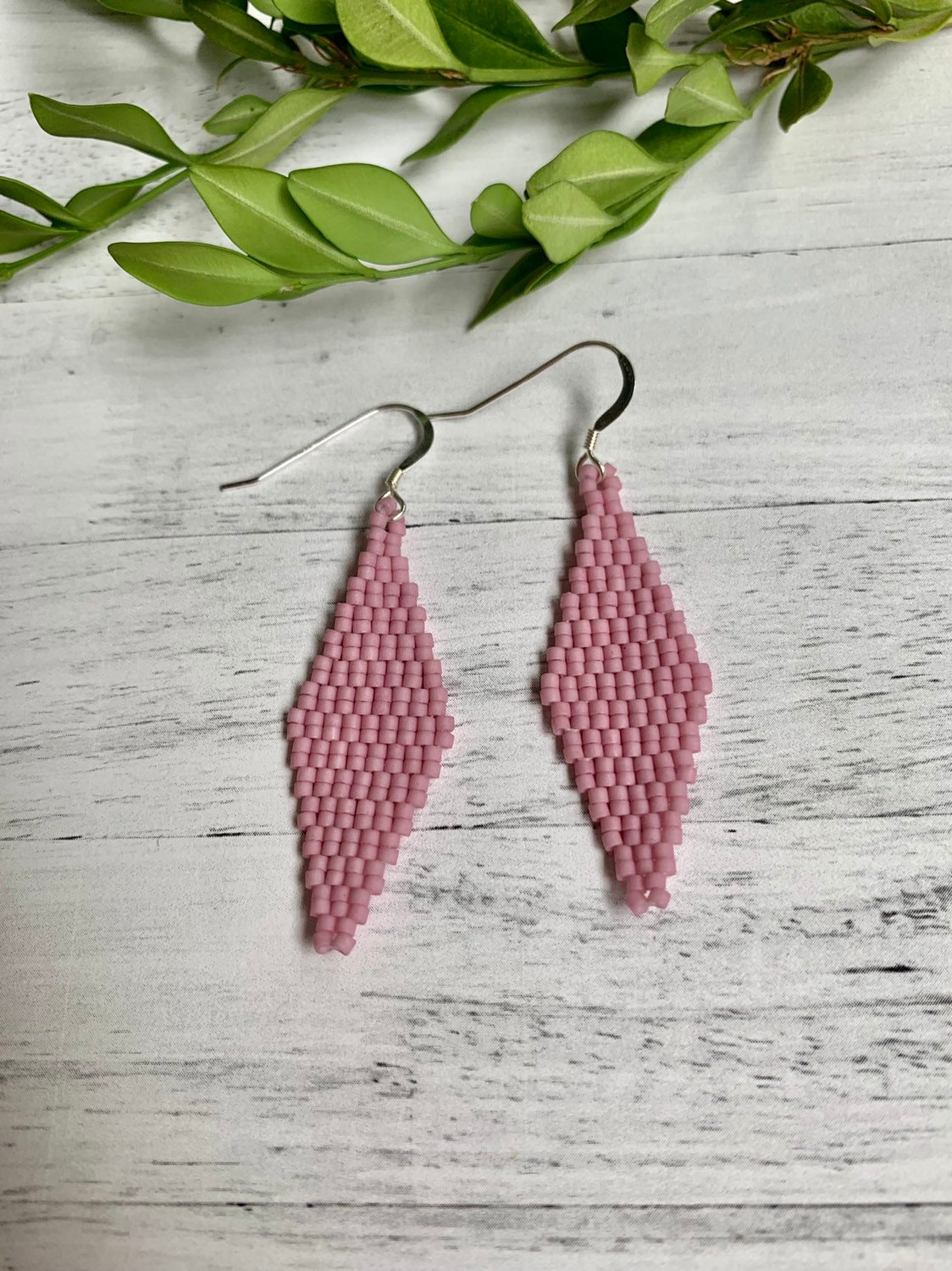 Pink Seed Bead Statement Earrings Rose Pink Tribal Earrings Etsy UK