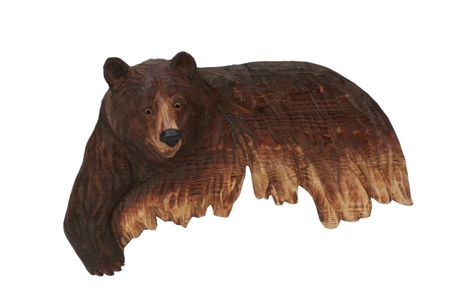 Brown Bear Wall Art Cabin Rustic Decor Hand Wood Carving Etsy