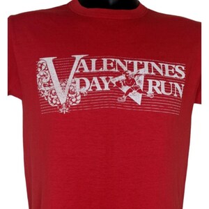 Valentine Day Run Vintage 80s T Shirt Russell Athletics Made In USA