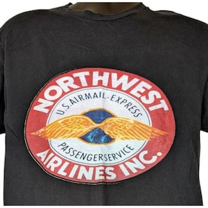 Northwest Airlines U.S. Airmail Express Passenger Service T-Shirt Size L