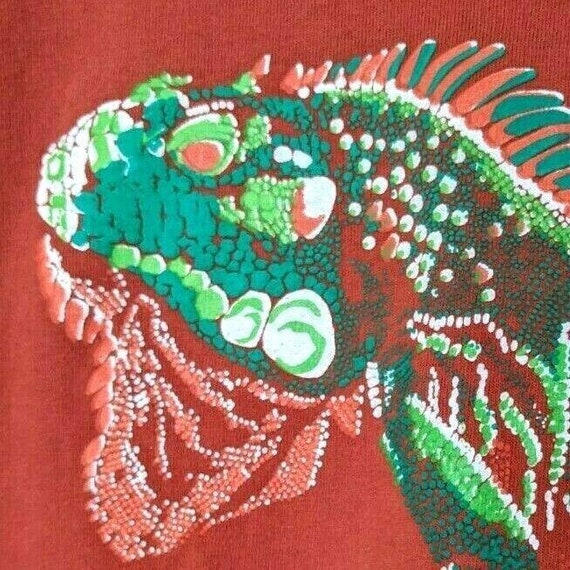 Iguana Reptile Shirt Orange Yazbek Ixtapa Zihuata… - image 5