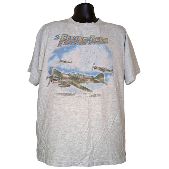 The Flying Tigers 80s 90s Vintage Tshirt WWII Military Size XL 