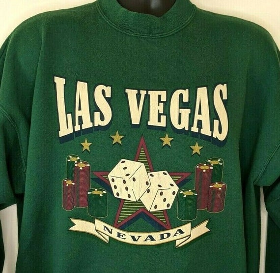 Las Vegas Vintage 1990s Sweat Shirt Dice Gambling