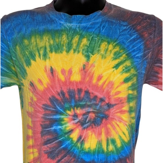 Neon Pink and Yellow Radio Spiral Tie-dye T-shirt