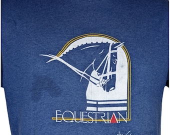 Horse Equestrian Vintage 80s Tshirt Size M