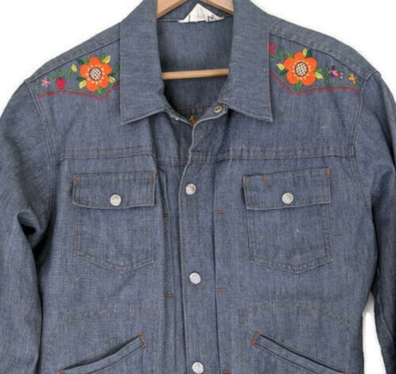 Ranchcraft Floral Embroidered Vintage Jean Jacket