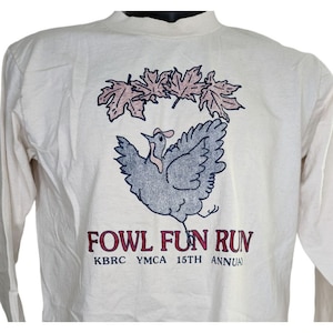 Fowl Fun Run Vintage 90s Tshirt KBRC YMCA 15th Annual Size M Made In USA