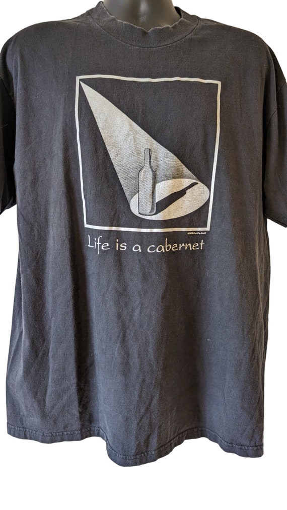 Life is a Cabernet Vintage 90s T Shirt Size XL Bl… - image 2
