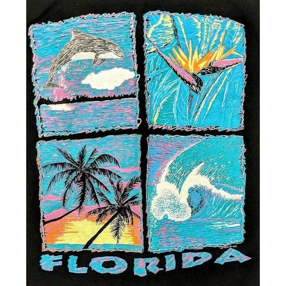 Florida Puffy Paint Mens L Tshirt Black Killer Wh… - image 4