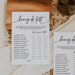 MILA - Boho Bridal Shower Game, Honey Do List Game, Printable Bridal Shower Game, Instant Download, Wedding Shower Game Template
