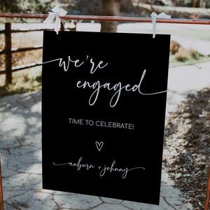 ABBY - Engagement Party Welcome Sign, Modern Engagement Welcome Sign, Minimalist Engagement Sign Template, Welcome To Our Engagement Party