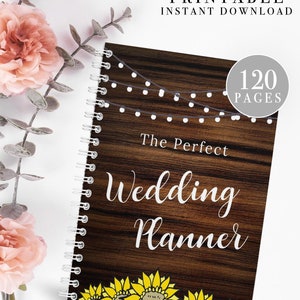 Wedding Planner Printable, Wedding Planning Book, Printable Wedding Planner, Wedding Binder Template, Engagement Gift Ideas, Rustic Wedding
