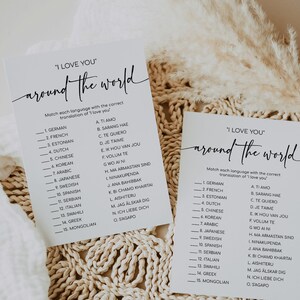 MILA - I Love You Around the World, Bridal Shower Games Printable, Bridal Shower Game Idea, Boho Bridal Shower Trivia Instant Download