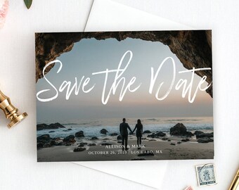 Foto Save the Date Karten, Save the Date Fotovorlage, Hochzeit Save the Date Karte, Verlobungsankündigungsvorlage, Custom Save the Date