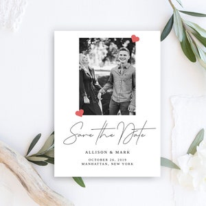 Save the Date Photo Template, Wedding Save the Date Card, Engagement Announcement, Custom Save the Date Cards, Photo Save the Date Cards
