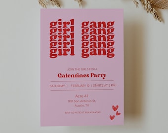 Galentines Party Invite, Galentine's Day Invitation, Girls Night Invite, Friends Valentine Party Invite, Valentines Day Party Invitation