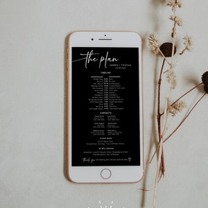 ABBY - Wedding Party Timeline Electronic, Wedding Timeline Electronic Itinerary, Bridal Party Timeline Schedule, Electronic Wedding Schedule
