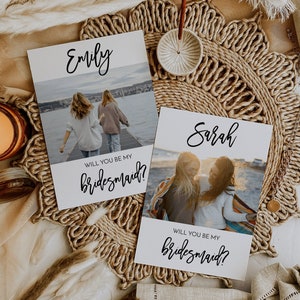 Will You Be My Bridesmaid Proposal, Bridesmaid Photo Card, Photo Bridesmaid Proposal, Boho Bridesmaid Proposal, Minimalist Wedding
